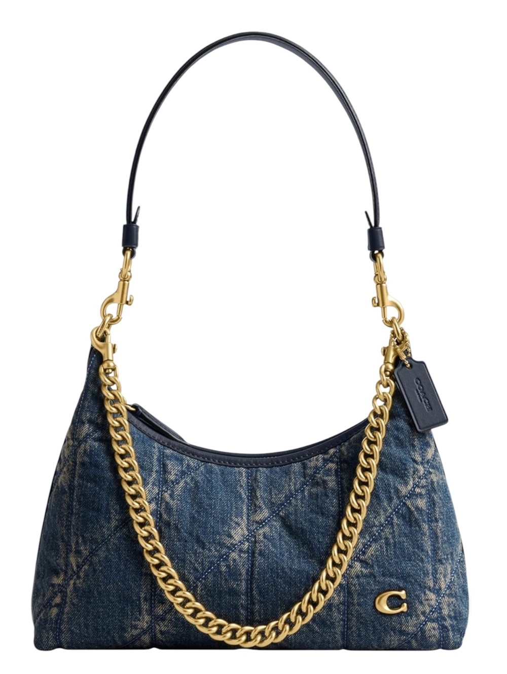 Coach Juliet Denim Shoulder Bag 25 Gold Hardware New with Tags - Picture 1 of 5